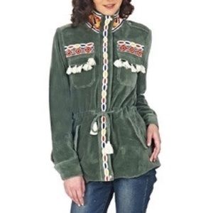 Green Velvet Embroidered Jacket